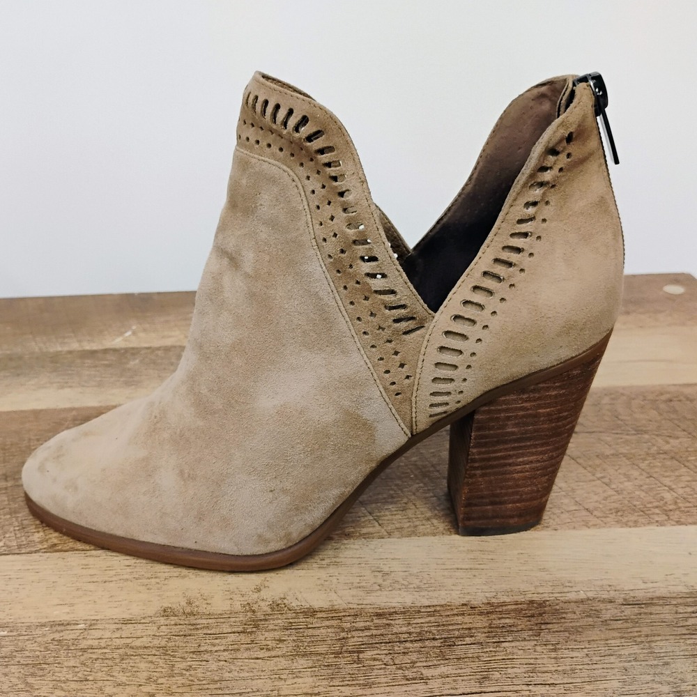 Vince Camuto‎ Boots Womens 10 M Fileana Split Shaft Ankle Bootie Brown Suede Zip - Picture 8 of 13